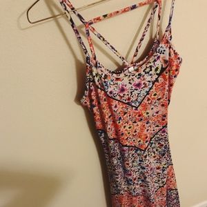 Bright Angled Print Floral Cotton Maxi Dress